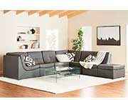 Gray bonded leather Modular Sofa SJ651 Sofa bed