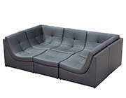 Gray bonded leather Modular Sofa SJ651 Sofa bed