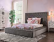 Modern Fabric Bed with Bench FA Davina