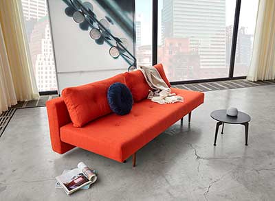 Orange Fabric Sofa Bed IL 704