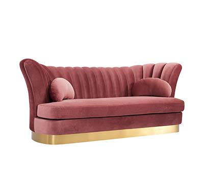 Modern Velvet Pink Sofa VG 738