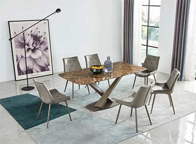 Golden Marble Top Dining Table EF 311