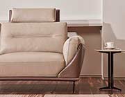 Light Gray and Taupe Leather Sectional sofa AE 8011