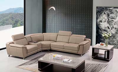 Leather Sectional Sofa in Tan AE 535