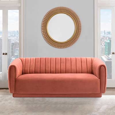 Blush Velvet Sofa AL Kelia