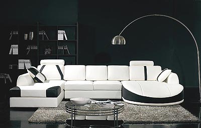 Leather Sectional sofa Modern Contemporary Art Deco 57