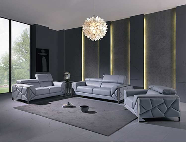Light Blue Leather Sofa set GU 03 Leather Sofas