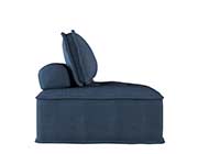 5 Piece Dark Blue Fabric Sofa HE 545
