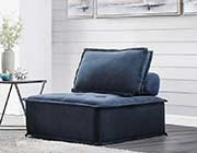 5 Piece Dark Blue Fabric Sofa HE 545
