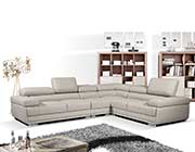 Light Gray Leather sectional sofa EF 119