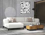 Ivory fabric sectional sofa SB 722