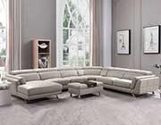 Light Gray Leather Sectional Sofa EF 82