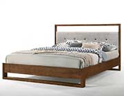 walnut bed gray fabric italy VG Fellicci