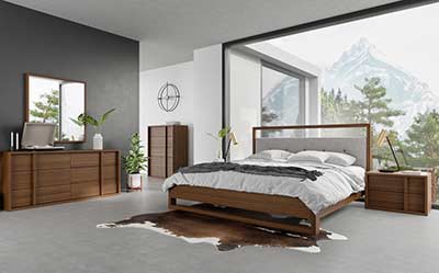 Italian Modern Bed in Walnut VG Fellicci