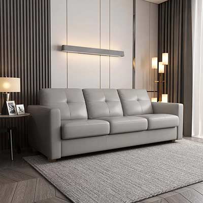 Gray Leather Sofa bed AC Nuit