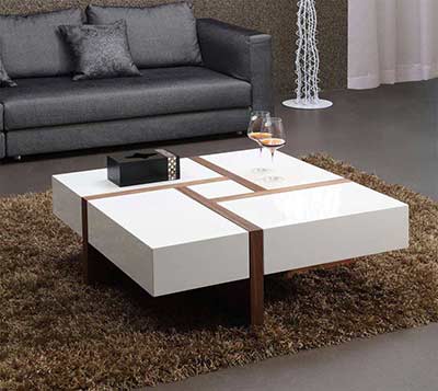 White and Walnut Coffee table VG Macai