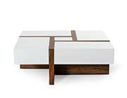 White and Walnut Coffee table VG Macai