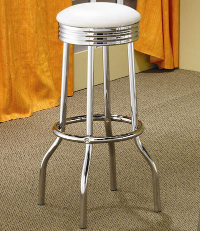 Comfort and Style Retro White Barstool