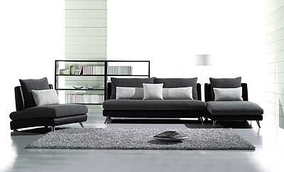 Leather Sofa  on Contemporary Fabric Leather Sofa Set Joe F60   Fabric Sofas