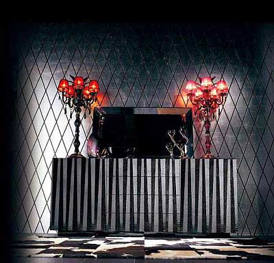 EVG-622 Black Buffet with Crocodile Texture