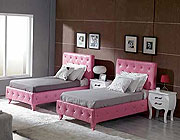  Pink VG Leatherette Twin Full Bed 