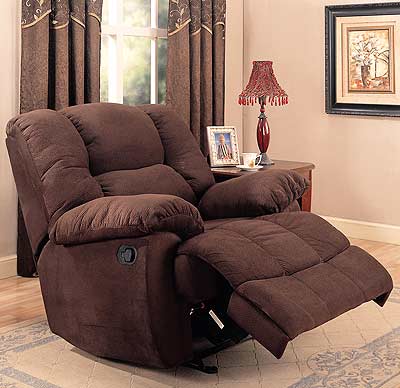 Rocker Recliner in Chocolate Microfiber CO 259