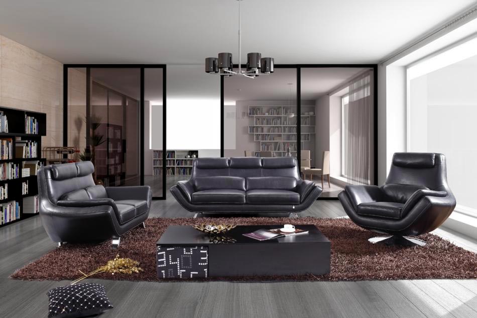 Modern Black Leather Sofa Set Argos, Modern Black Leather Couch