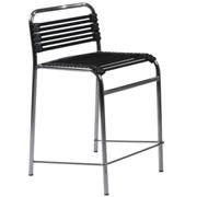 Bungie Flat Counter Stool-Black-Chrome