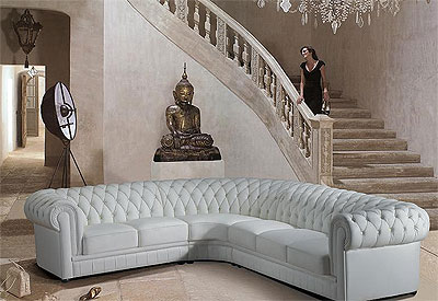 HT01 Glamour Leather Sectional Sofa