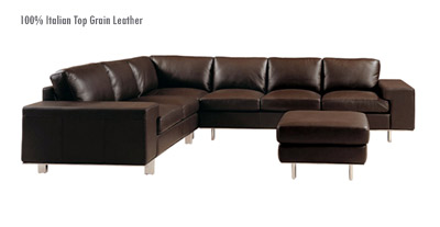 Poeta Leather Sectional Sofa M-07