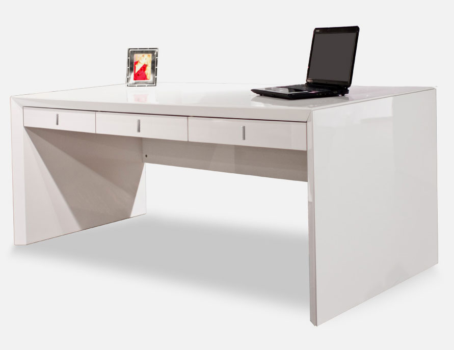 Sh03 White Lacquer Desk Executive