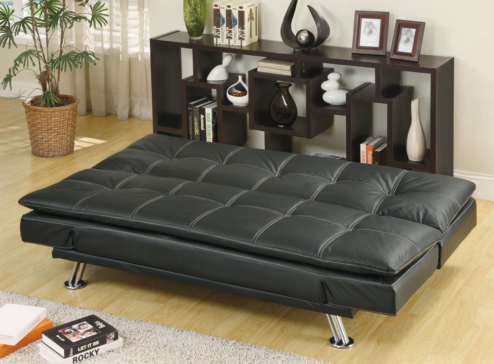 black leatherette sofa bed