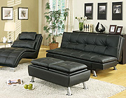 Black leatherette Sofa Bed Collection CO91B