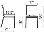 Z33 Leatherette Dining Chair with Woven Straps