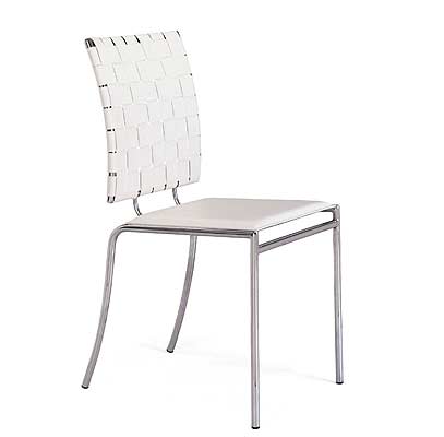 Z33 Leatherette Dining Chair with Woven Straps