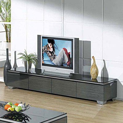 Modern Glossy Gray TV Unit CR067