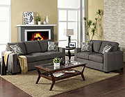 Contemporary Graphite Fabric Sofa Set FA20