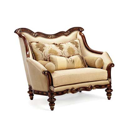 BT 068 Italian Cream Accent Chair in Cherry Finish