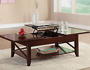 The Davis Rectangular Coffee Table with Lift-Top Mechanism
