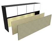 U-Shaped Office Desk With Semi Lateral Pedestal & Hutch CH-V-727