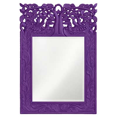 Leaf design purple mirror