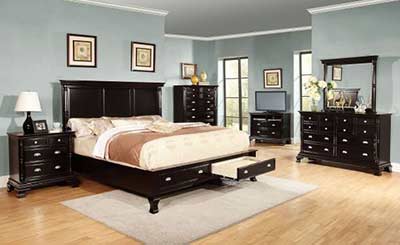 Traditional Black Bed W 608