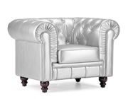 Silver Leatherette Armchair Z100