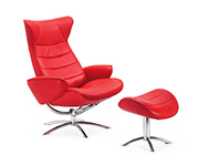 Fjords Tinde in Red Ergonomic Recliner by Hjellegjerde