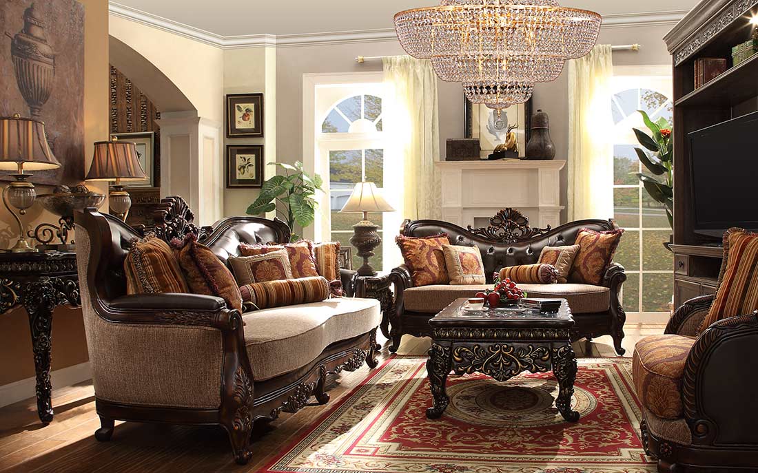 Traditional Chenille Fabric Sofa HD 1363 Traditional Sofas