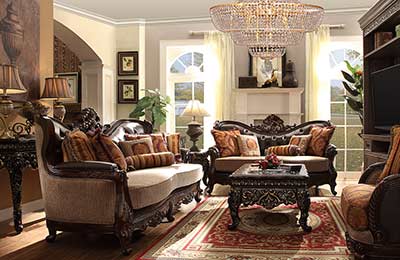 Traditional Chenille Fabric Sofa HD 1363