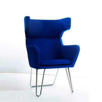 Modern Blue Fabric Lounge Chair VG185