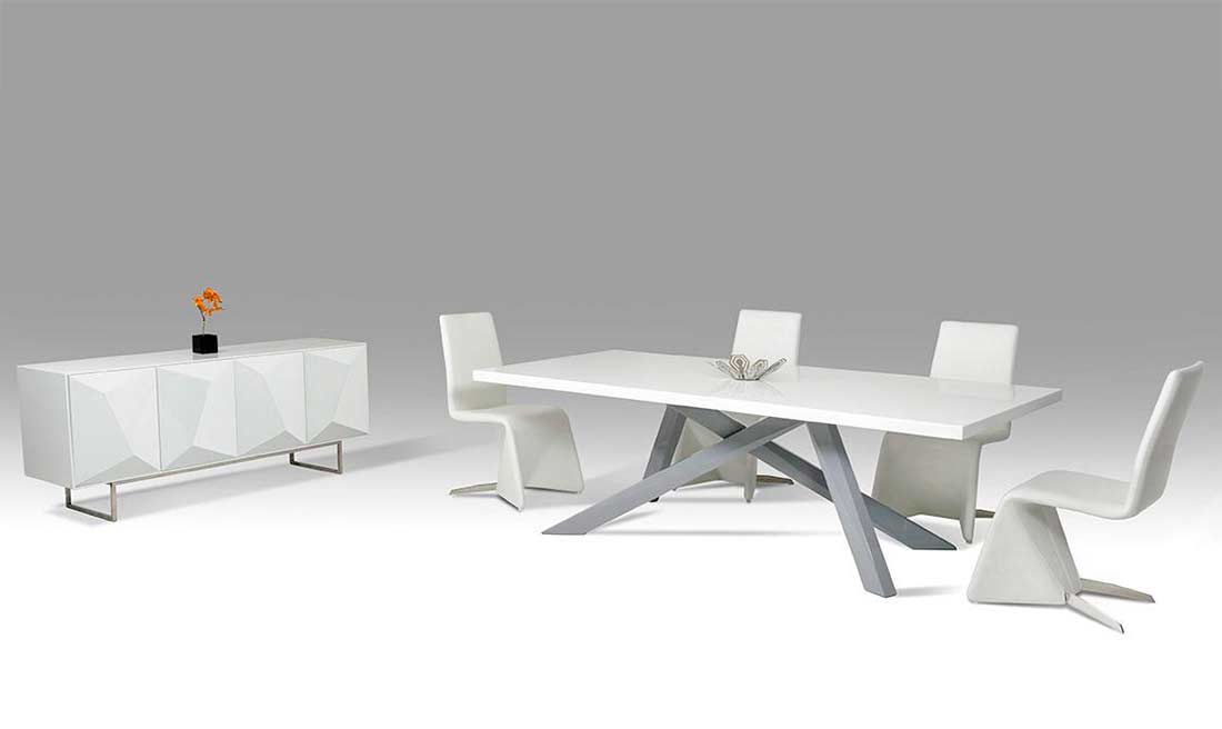 White cross deals leg dining table
