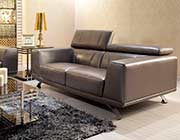 Modern Metallic Grey Leather sofa set