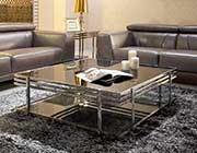 Modern Metallic Grey Leather sofa set